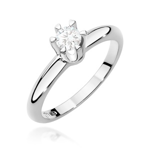 Pierścionek W0267 Diament 0,30ct białe złoto 375