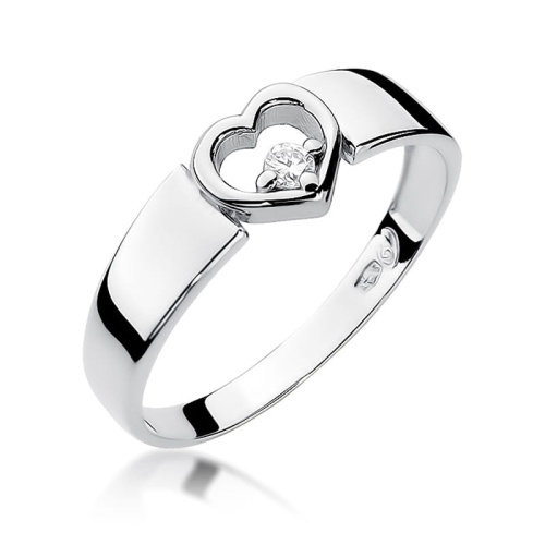 Pierścionek W0276 Diament 0,04ct białe złoto 375