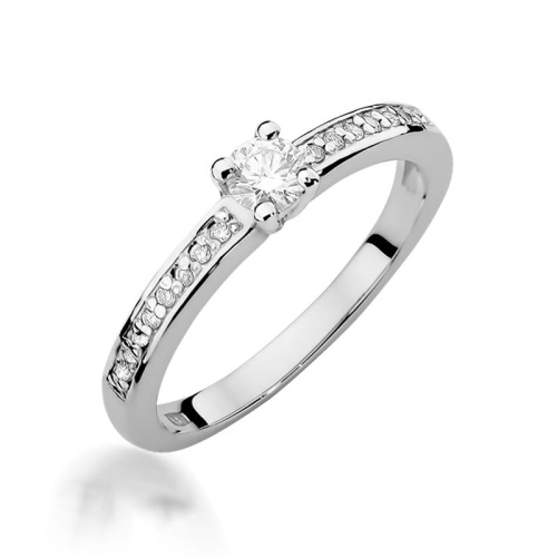 Pierścionek W0288 Diament 0,20ct białe złoto 375