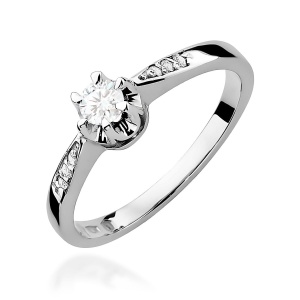 Pierścionek W0291 Diament 0,20ct białe złoto 375