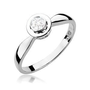 Pierścionek W0294 Diament 0,15ct białe złoto 375
