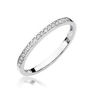 Pierścionek W0306 z diamentami białe złoto 375