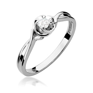 Pierścionek W0329 Diament 0,10ct białe złoto 375