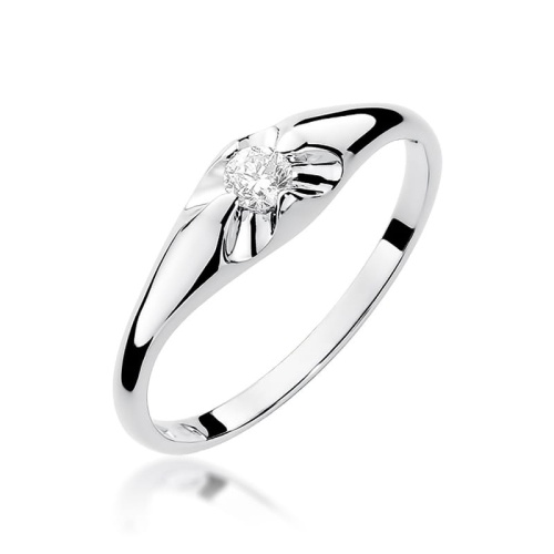 Bague W0331 Diamant 0,10ct Or blanc 375