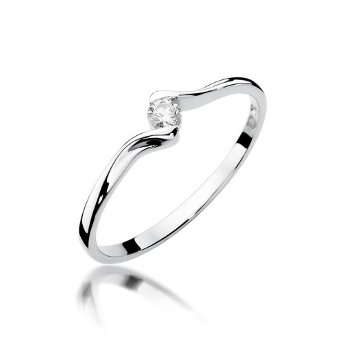 Bague W0332 Diamant 0,09ct Or blanc 375