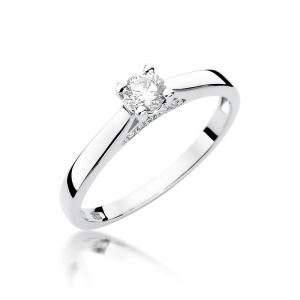 Pierścionek W0341 Diament 0,25ct białe złoto 375