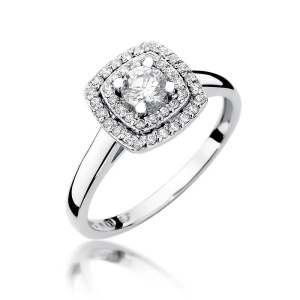 Pierścionek W0345 Diament 0,30ct białe złoto 375
