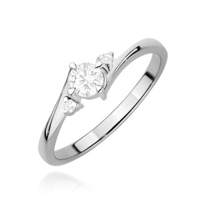 Pierścionek W0346B Diament 0,25ct białe złoto 375