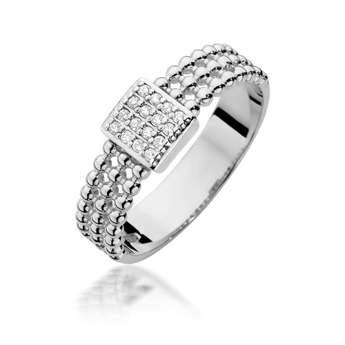 Bague W0353 vec des diamants Or blanc 375