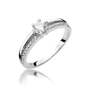 Pierścionek W0355 Diament 0,30ct białe złoto 375