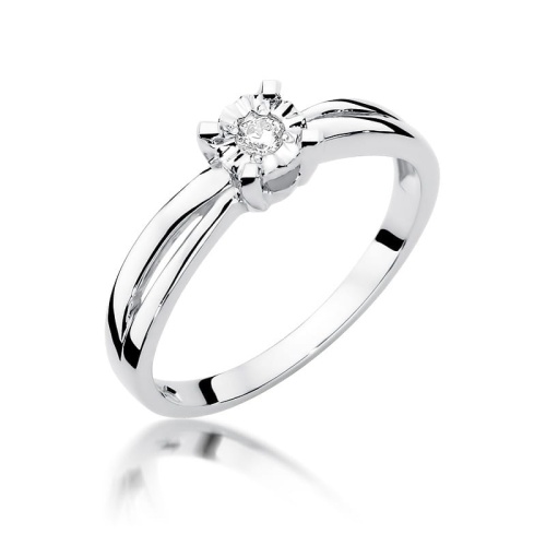 Bague W0360 Diamant 0,08ct Or blanc 375