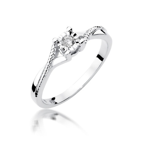 Bague W0361 Diamant 0,08ct Or blanc 375