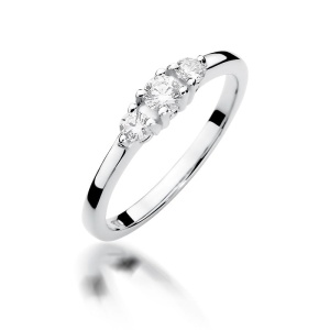 Pierścionek W0377 Diament 0,15ct białe złoto 375