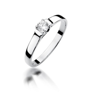 Pierścionek W0381 Diament 0,18ct białe złoto 375