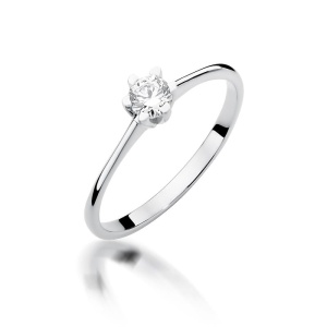 Pierścionek W0387 Diament 0,23ct białe złoto 375
