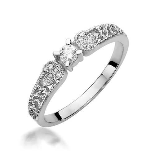 Bague W0411 Diamant 0,10ct Or blanc 375