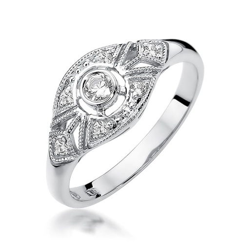 Bague W0413 Diamant 0,10ct Or blanc 375