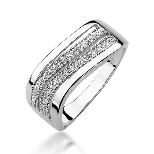 Bague W0416 vec des diamants Or blanc 375