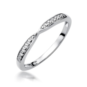 Pierścionek W0425 z diamentami białe złoto 375