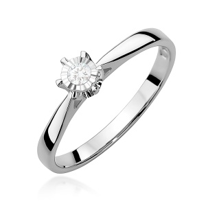 Pierścionek W0426 Diament 0,05ct białe złoto 375