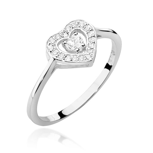 Bague W0442 Diamant 0,10ct Or blanc 375