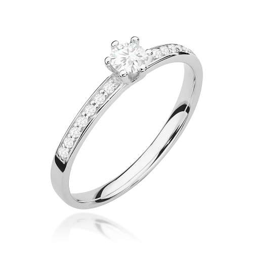 Bague W0459 Diamant 0,10ct Or blanc 375