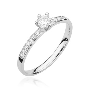Pierścionek W0459B Diament 0,25ct białe złoto 375
