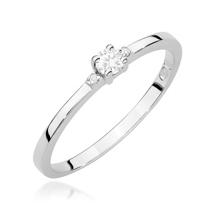 Pierścionek W0464 Diament 0,01ct białe złoto 375
