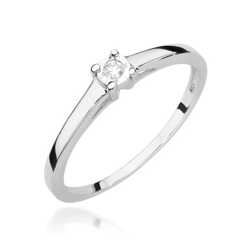 Pierścionek W0471 Diament 0,03ct białe złoto 375