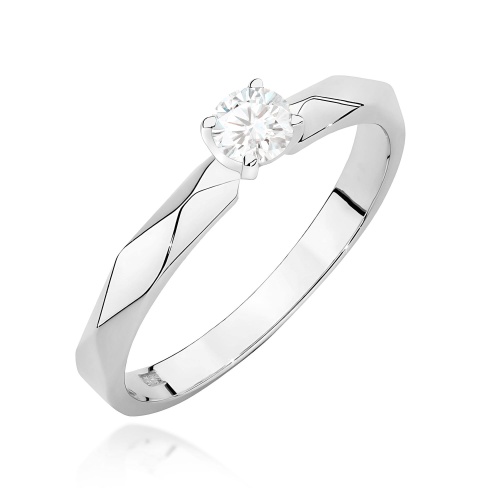 Pierścionek W0484 Diament 0,10ct białe złoto 375