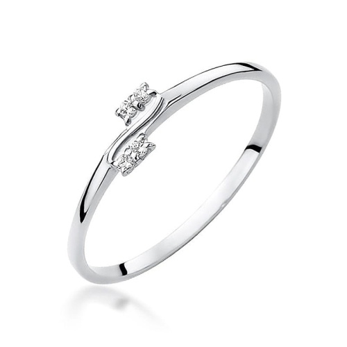 Pierścionek W0505 z diamentami białe złoto 375