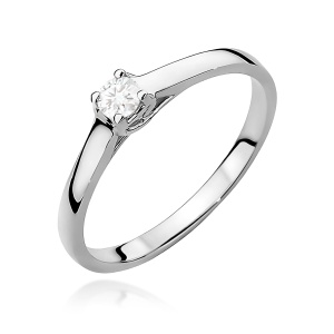 Pierścionek W0506 Diament 0,12ct białe złoto 375