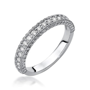Pierścionek W0507 z diamentami białe złoto 375