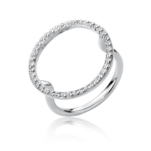Pierścionek W0510 z diamentami białe złoto 375