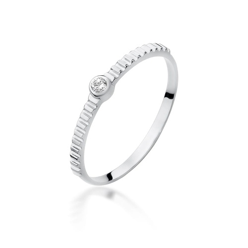 Pierścionek W0512 Diament 0,04ct białe złoto 375