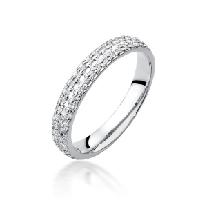 Pierścionek W0522 z diamentami białe złoto 375