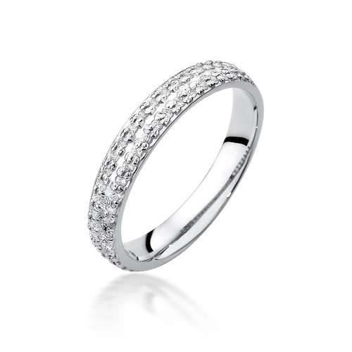 Pierścionek W0522 z diamentami białe złoto 375