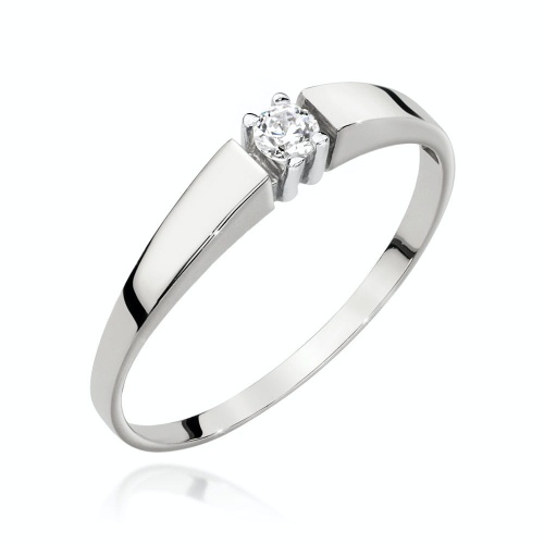 Pierścionek W0524 Diament 0,08ct białe złoto 375