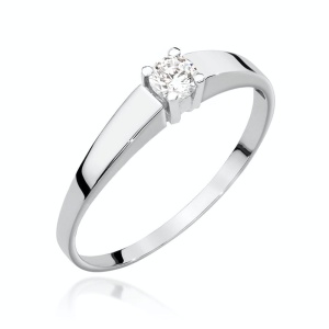 Pierścionek W0524 Diament 0,20ct białe złoto 375