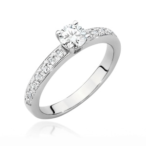 Pierścionek W0534 Diament 0,40ct białe złoto 375