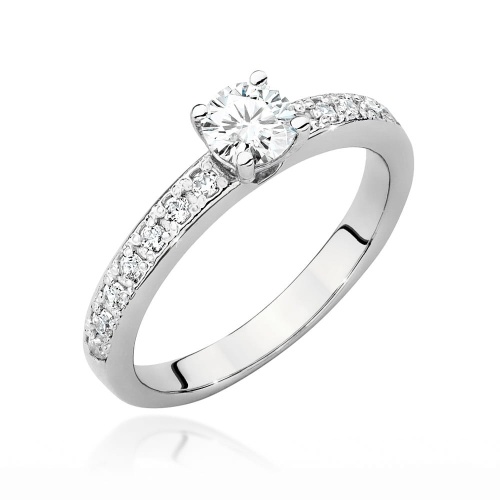 Pierścionek W0534 Diament 0,40ct białe złoto 375