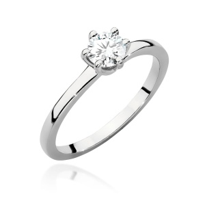 Pierścionek W0535 Diament 0,50ct białe złoto 375