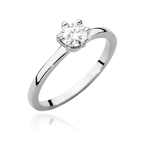 Pierścionek W0535 Diament 0,50ct białe złoto 375