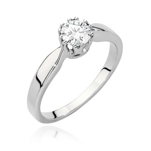 Pierścionek W0541 Diament 0,40ct białe złoto 375