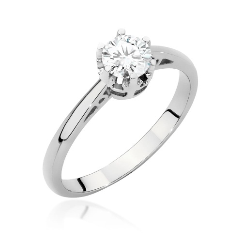 Pierścionek W0542 Diament 0,50ct białe złoto 375