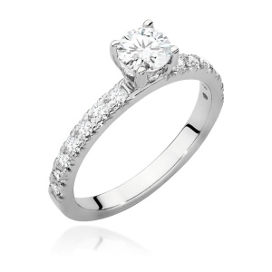 Pierścionek W0546 Diament 0,50ct białe złoto 375