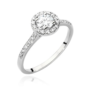 Pierścionek W0551 Diament 0,50ct białe złoto 375