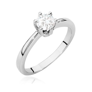 Pierścionek W0563 Diament 0,50ct białe złoto 375
