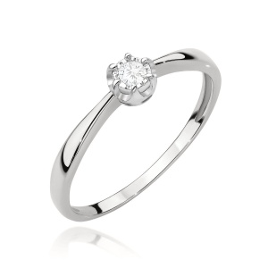 Pierścionek W0567 Diament 0,06ct białe złoto 375