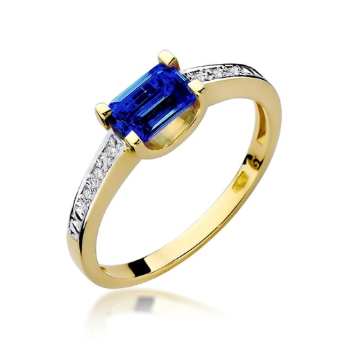 Pierścionek W0105 Szafir 0,60ct żółte złoto 375